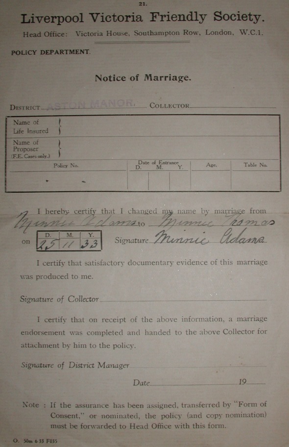 Notice of Marriage