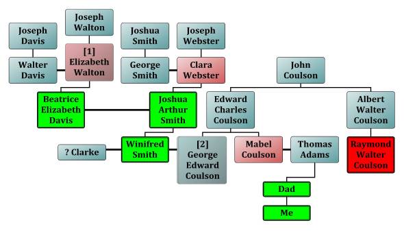 Chart of Winnie's ancestor & custodians of her collection