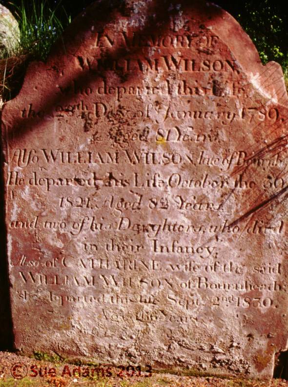 Wilson gravestone at Clent
